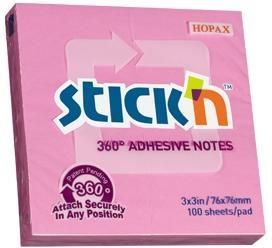Stick'n Notes samoprz. 360 st. różowy 100 kart. mały