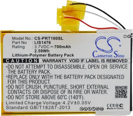 Cameron Sino Bateria do Sony PRS-T1 / 1-853-104-11 700mAh (CS-PRT100SL)