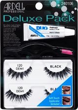 Ardell Deluxe Pack Zestaw: Sztuczne Rzęsy 120 Demi Black + Klej DUO + Aplikator - najlepsze Sztuczne rzęsy