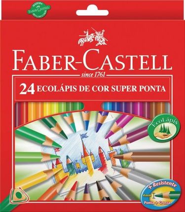 Faber-Castell Kredki Ołówkowe Pałac Eco, Gruby Grafit, 24 Kolory (116125)