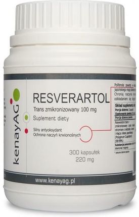 Kenay Resweratrol trans zmikronizowany 100 mg 300 kaps.