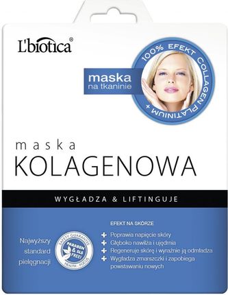 L'biotica Maska kolagenowa na tkaninie - wygładza i liftinguje 23 ml