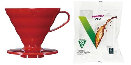 Hario Drip V60-02 czerwony (vd-02r)