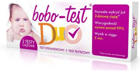 BOBO-TEST DUO test ciążowy (strumieniowy + płytkowy) 2 szt