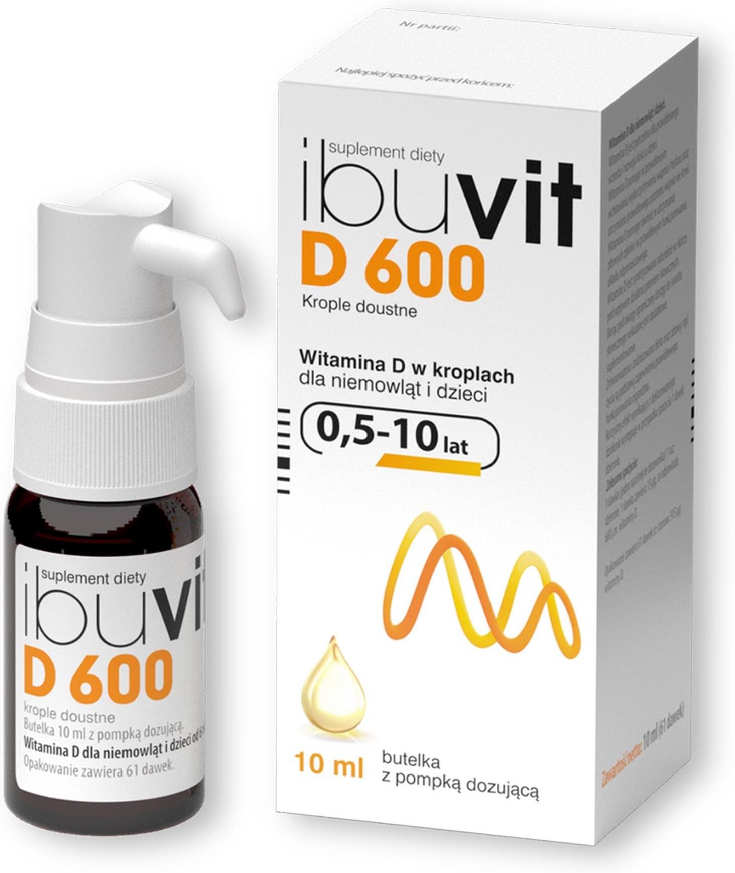 Ibuvit D 600 Krople Doustne 10ml But Z Pompką Dozującą