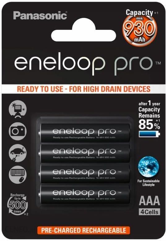 Panasonic BK-4HCCA8BA eneloop pro AAA High Capacity Ni-MH Pre-Charged  Rechargeable Batteries, 8-Battery Pack