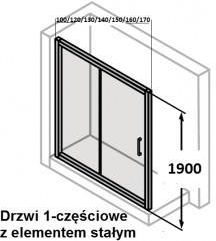 Huppe Drzwi suwane Classics 160 z elementem stałym srebrny połysk szkło przezroczyste C20406.069.321