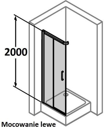 Huppe Drzwi suwane 2 częściowe wejście Classics 120 LEWE srebrny mat szkło przezroczyste C25105.087.321