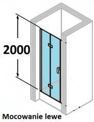 Huppe Drzwi prysznicowe Design Pure składane 75 chrom szkło z Anti-Plaque 8P0808.092.322