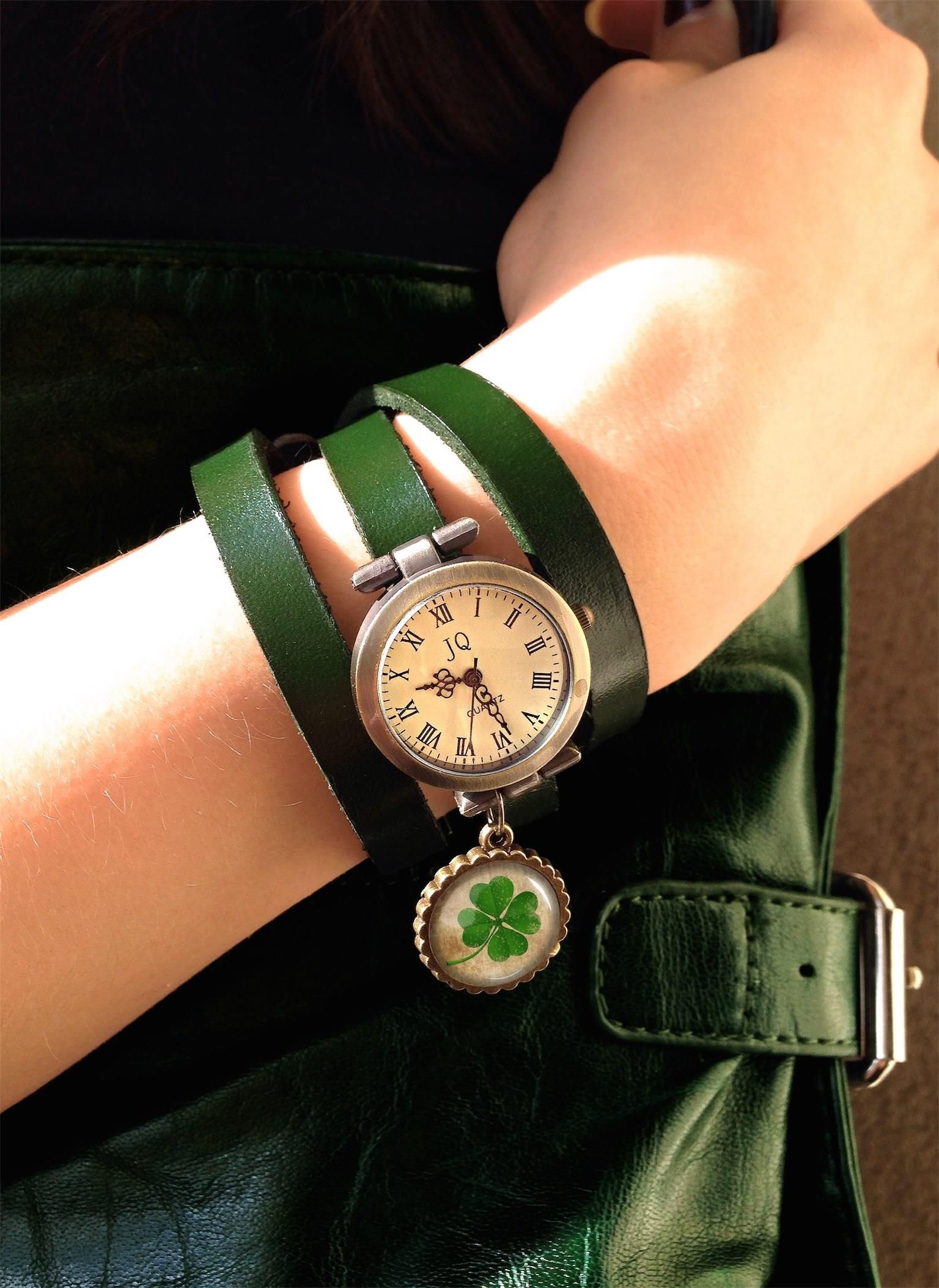 Biedronki - zegarek/bransoletka na skórzanym pasku