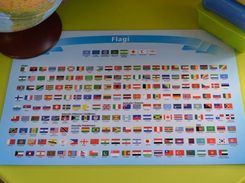 Świat Polityczny z flagami. Dwustronna podkładka na biurko - Szkolne artykuły papiernicze