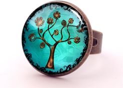 Drzewo nadziei - pierścionek regulowany - Pierścionki handmade