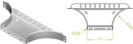 Baks Trójnik korytka 150mm stal cynkowana tkdj150h50 159715