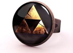 Zelda Triforce - pierścionek regulowany - Pierścionki handmade