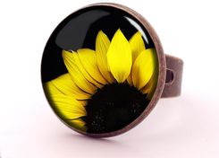 Słonecznik - pierścionek regulowany - Pierścionki handmade