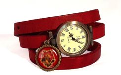 gdzie najlepiej kupić Zegarki na rękę handmade Gryffindor - zegarek/bransoletka na skórzanym pasku