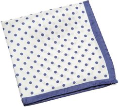 Zdjęcie Jedwabna biała poszetka VAN THORN w niebieskie grochy - Sopot