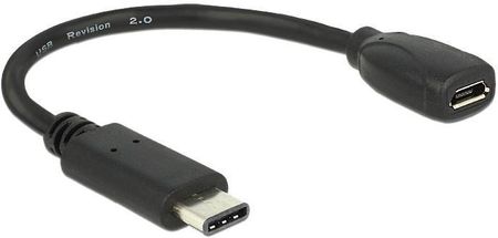 Delock Adapter USB microB - USB C 15cm czarny (65578)