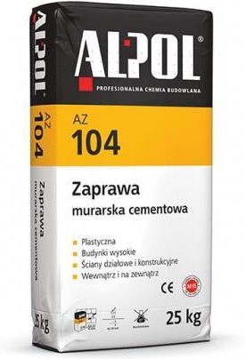 Alpol Zaprawa murarska AZ 104 uniwersalna cementowa 25 kg AZ104