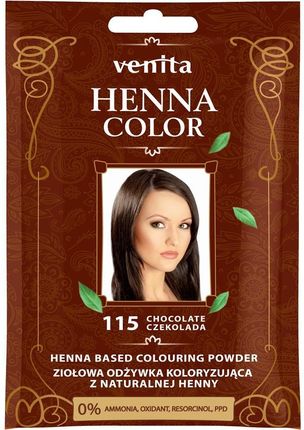 Venita Henna Color Ziołowa Odżywka Koloryzująca Do Włosów Saszetka 115 Czekolada 30 G