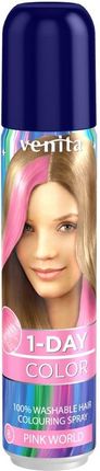 Venita 1-Day Color Spray Spray Do Koloryzacji Włosów Jednodniowy Różowy Świat 50ml