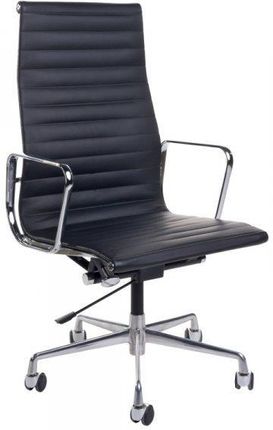 D2 Fotel Biurowy CH Inspirowany EA119 Czarna Skóra/AluMinium