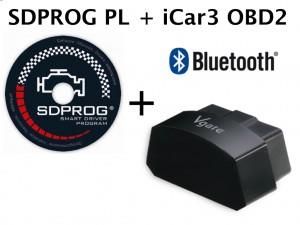 Vgate Icar Skaner Diagnostyczny OBD2 Vgate ICar3 Bluetooth + Polski Program SDPROG  (icar3bt-sdprog)