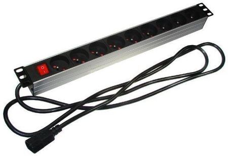 Digitus Professional Zasilająca 19" 1U 9 Gniazd Aluminium Wyłącznik,1,8M Wtyk C14 (A-19-Strip-4-Imp)