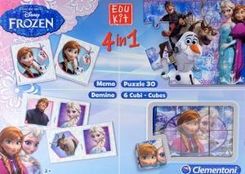 Clementoni Disney Kraina Lodu Zestaw 4 W 1 Memory Puzzle Domino Klocki ...