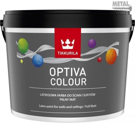 Tikkurila Optiva Colour Lateksowa Farba Do Ścian I Sufitów, Pełny Mat, 9L 