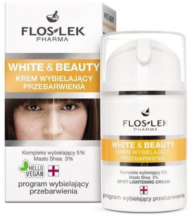 Krem FlosLek WHITE & Beauty wybielający przebarwienia na dzień 50ml