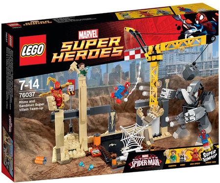 LEGO Marvel 76037 Wspólny Atak Superłotrów Rhino i Sandmana 