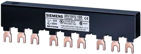 Siemens Szyna łączeniowa 3p 690V 63a widełkowe do 3 wyłączników 34.2/129.2/13.5mm Sirius 3RV1915-1BB