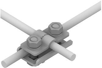 An-Kom Złącze przelotowe pojedynczo-krzyżowe 2xM8 CU AN-01A/CU/