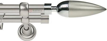 Karnix Karnisz Metalowy Rzymski Podwójny 16 16mm Kazur Chrom Mat