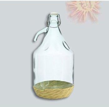 Gąsior szklany ze szklaną rączką w oplocie z kapslem mechanicznym 5l, marki BIOWIN bdo5d