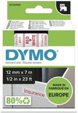 Zdjęcie Taśma DYMO D1-45015 12 mm x 7 m biała / czerwony nadruk S0720550 - Dębica