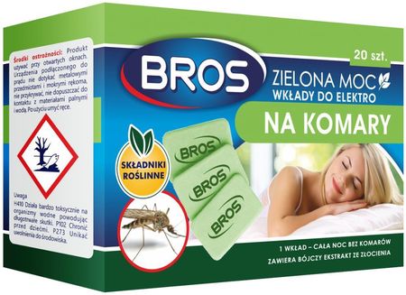 Bros Wkłady Do Elektro Na Komary Zielona Moc 20szt.