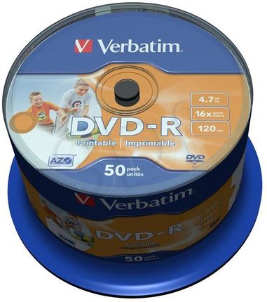 Verbatim DVD-R 16x Spindle 50szt inkjet printable
