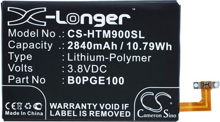 Cameron Sino Htc M9 / 35H00236-01M 2840Mah 10.79Wh Li-Polymer 3.8V (CS-HTM900SL)