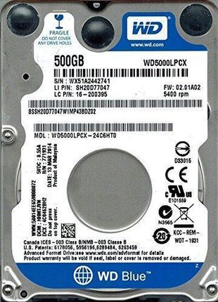 WD Blue 500GB 2,5" (WD5000LPCX)