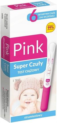 Test ciążowy Pink, strumieniowy, super czuły 1szt.