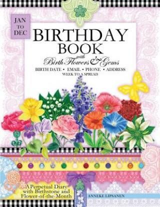 Birthday Book with Birth Flowers and Gems