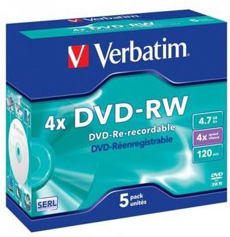 Verbatim DVD-RW 5 szt jewel case 4.7GB 4x