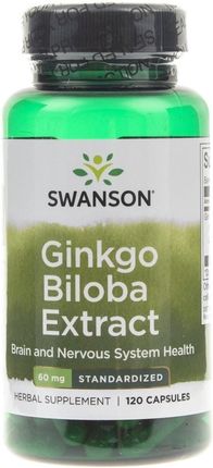 Swanson Ginkgo Biloba Extract 24% 60mg 120 kaps.