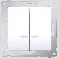 Kontakt Simon Łącznik podwójny świecznikowy z podświetleniem LED i do wersji IP44 16 AX DW5ABL.01/11 54 Premium Biały