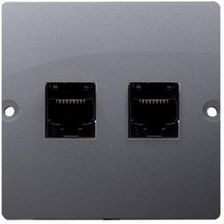Kontakt Simon Gniazdo komputerowe RJ45 podwójne kategoria 5e BMF52.02/43 Basic Srebrny mat