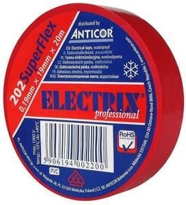 Anticor Taśma elektroizolacyjna 19x20 ELECTRIX 202 SuperFlex czerwona PE-2022002-0019020