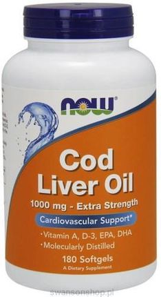 Now Foods Cod Liver Oli Tran 650 mg 250 kaps. 