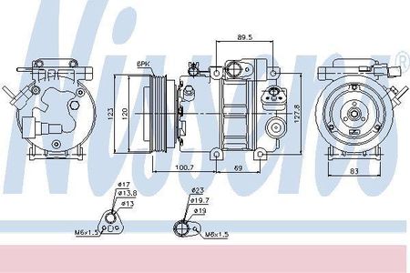 NISSENS Kompresor, klimatyzacja 89278